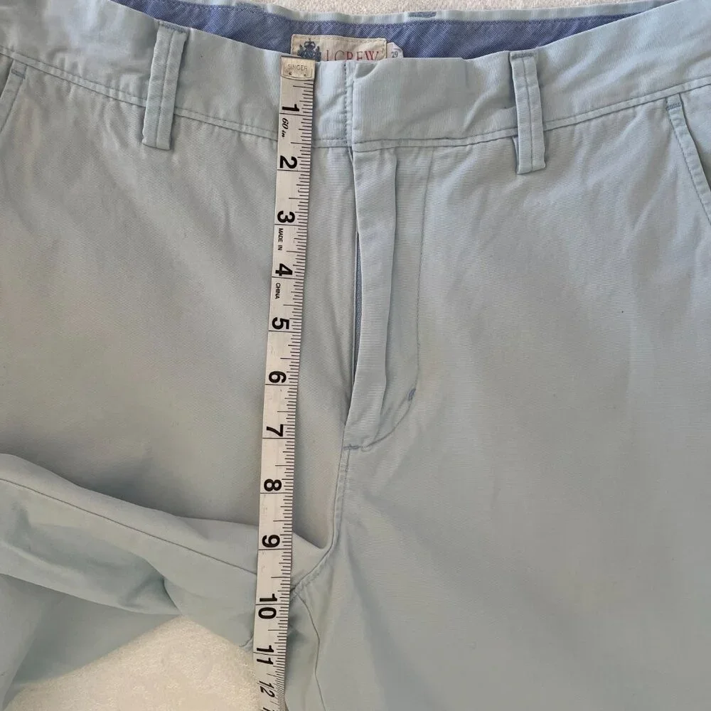 J Crew Men’s Size 29 Chino Shorts Light Blue Cotton Flat Front Casual